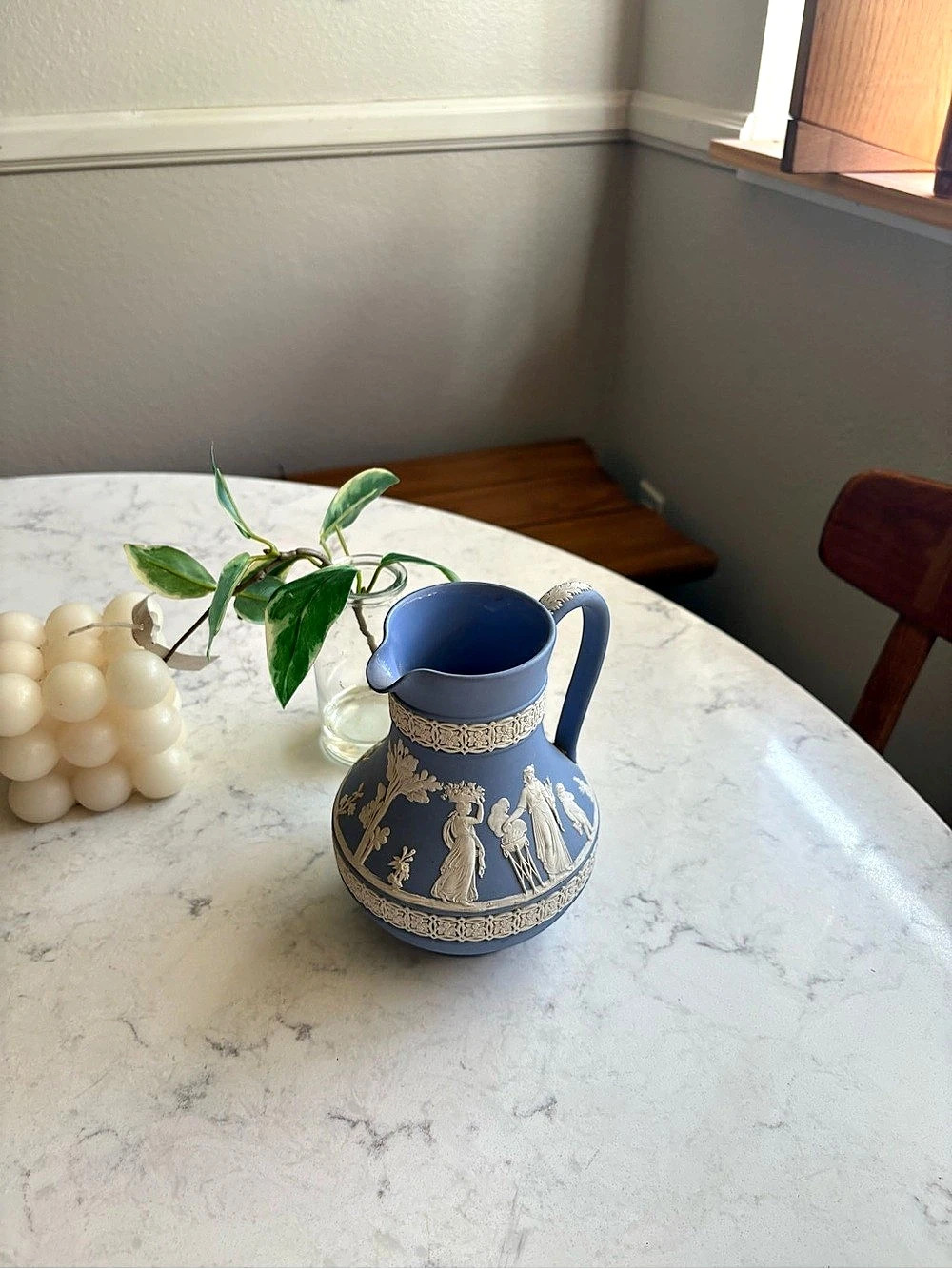 Vintage Wedgwood Blue & White Decorative Serveware Pitcher